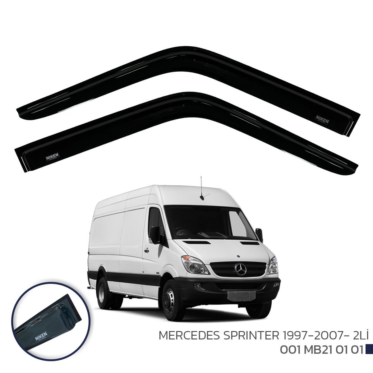 Mercedes Sprinter 1997-2007 Cam Rüzgarlığı 2Li