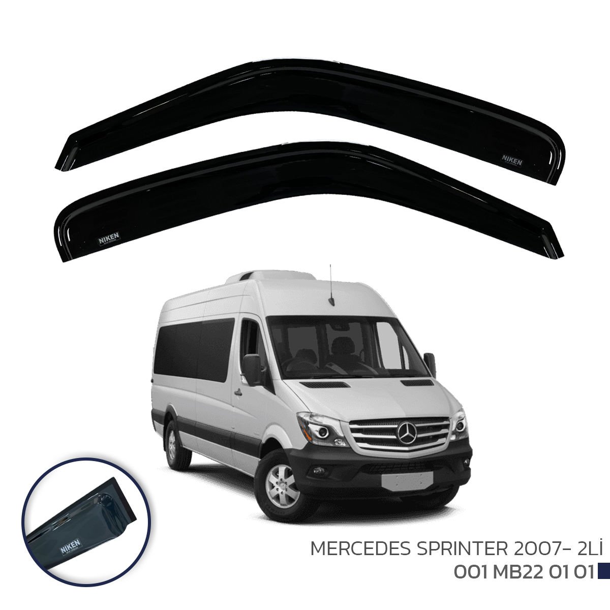 Mercedes Sprinter 2007-Cam Rüzgarlığı 2Li