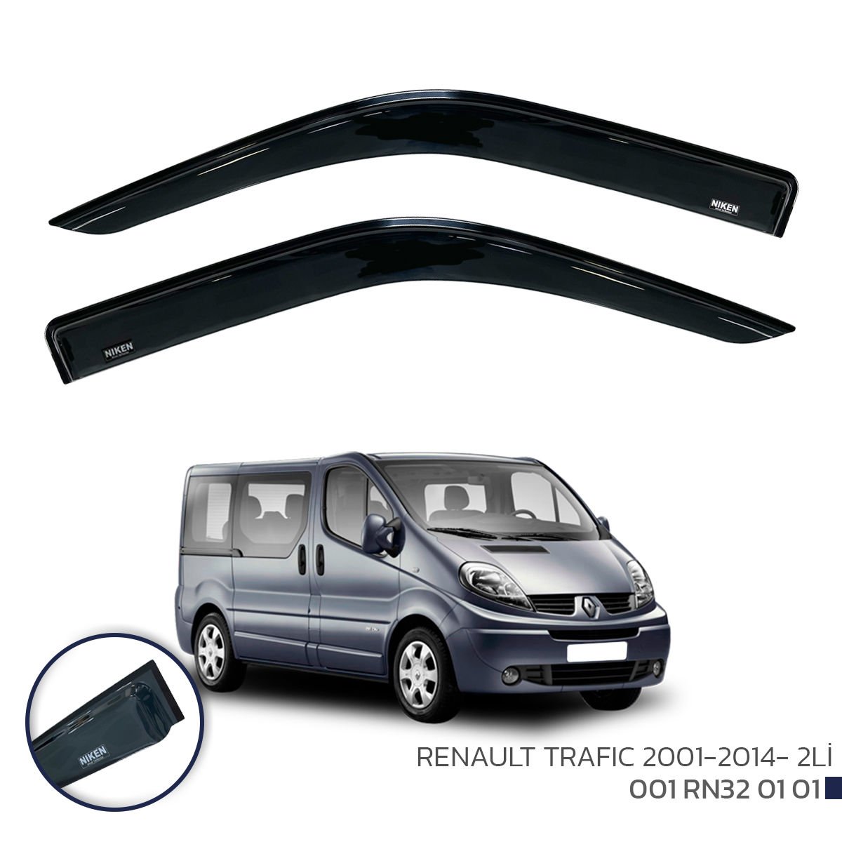 Renault Trafic 2001-2014 Cam Rüzgarlığı 2Li