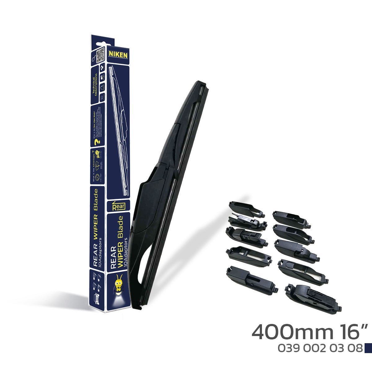 NIKEN 400mm 16\'\' 10 APARATLI ARKA SİLECEK SÜPÜRGESİ