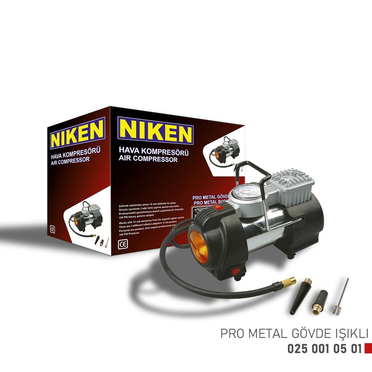 Niken Hava Kompresörü Metal Gövde Işıklı
