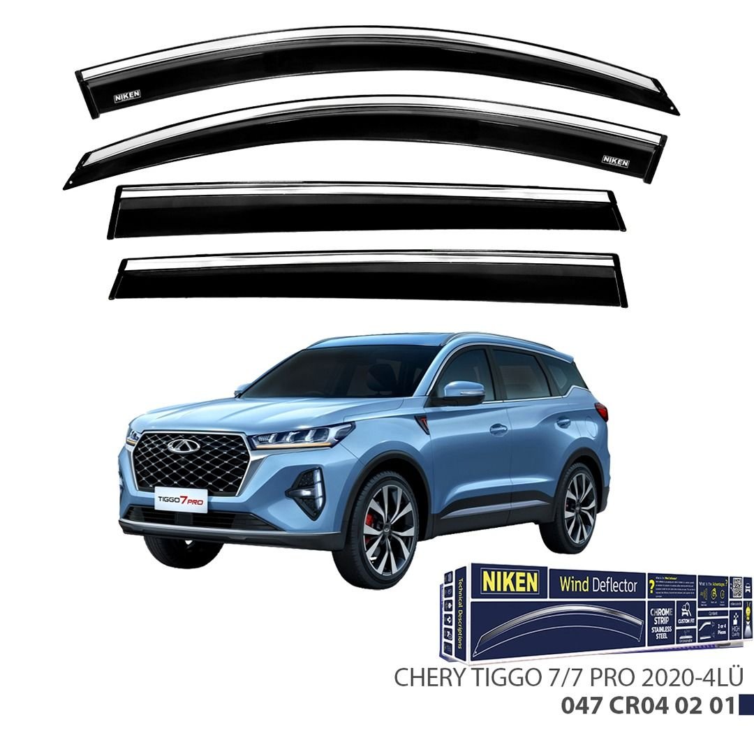 Niken Chery Tiggo 7/7 Pro 2020- Kromlu Cam Rüzgarlığı 4 LÜ