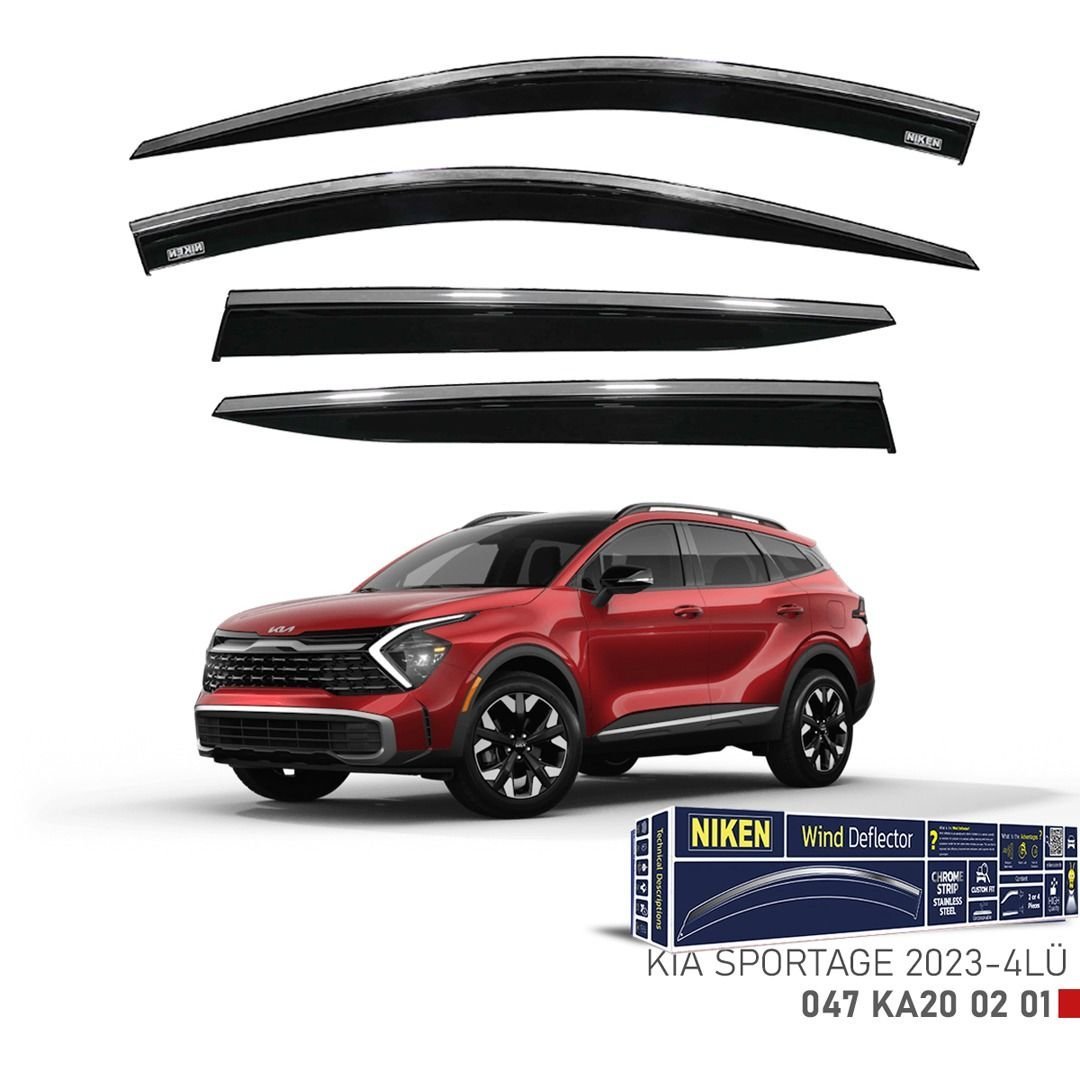 Niken Kia Sportage 2023- Kromlu Cam Rüzgarlığı 4 LÜ