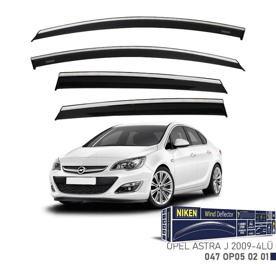 Niken Opel Astra J 2009- Kromlu Cam Rüzgarlığı 4 LÜ