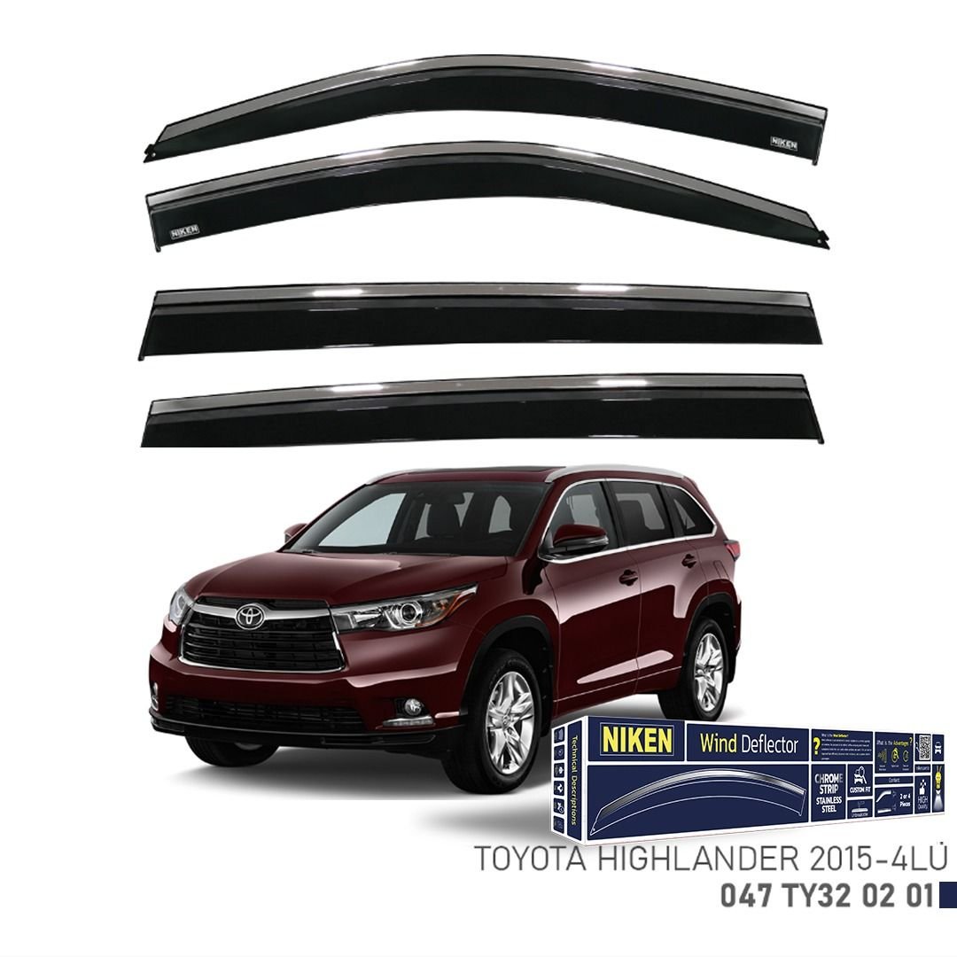 Niken Toyota Highlander 2015- Kromlu Cam Rüzgarlığı 4 LÜ