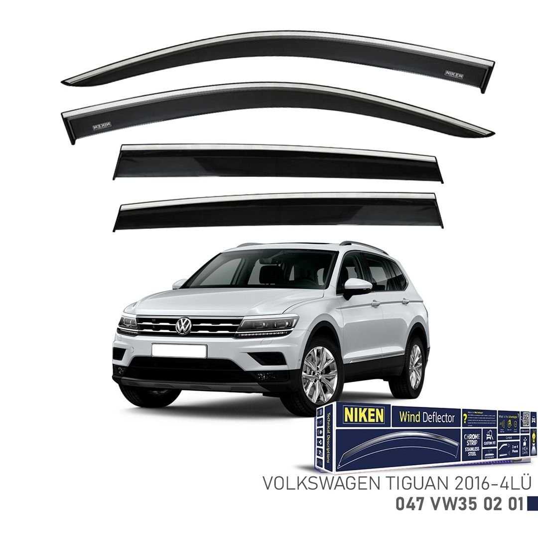 Niken VW Tiguan 2016- Kromlu Cam Rüzgarlığı 4 LÜ