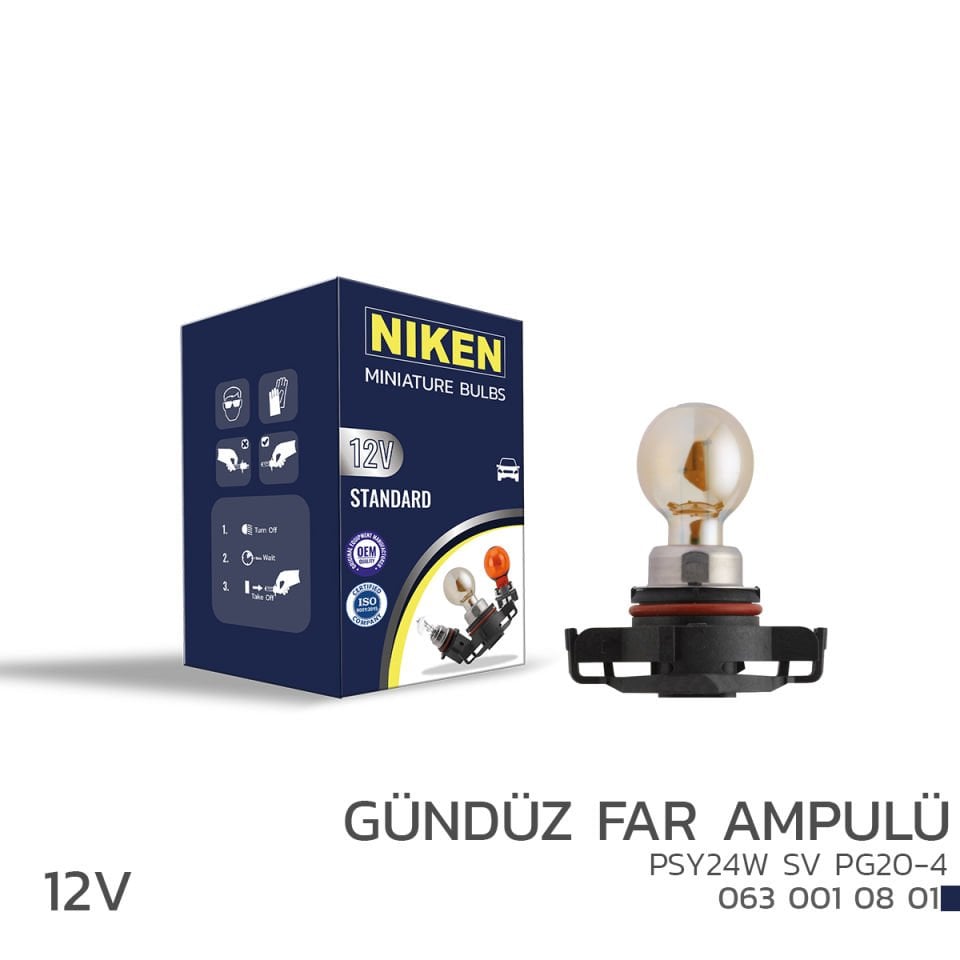 NIKEN 12V PSY24W GÜNDÜZ FAR AMPULÜ (PG20-4)