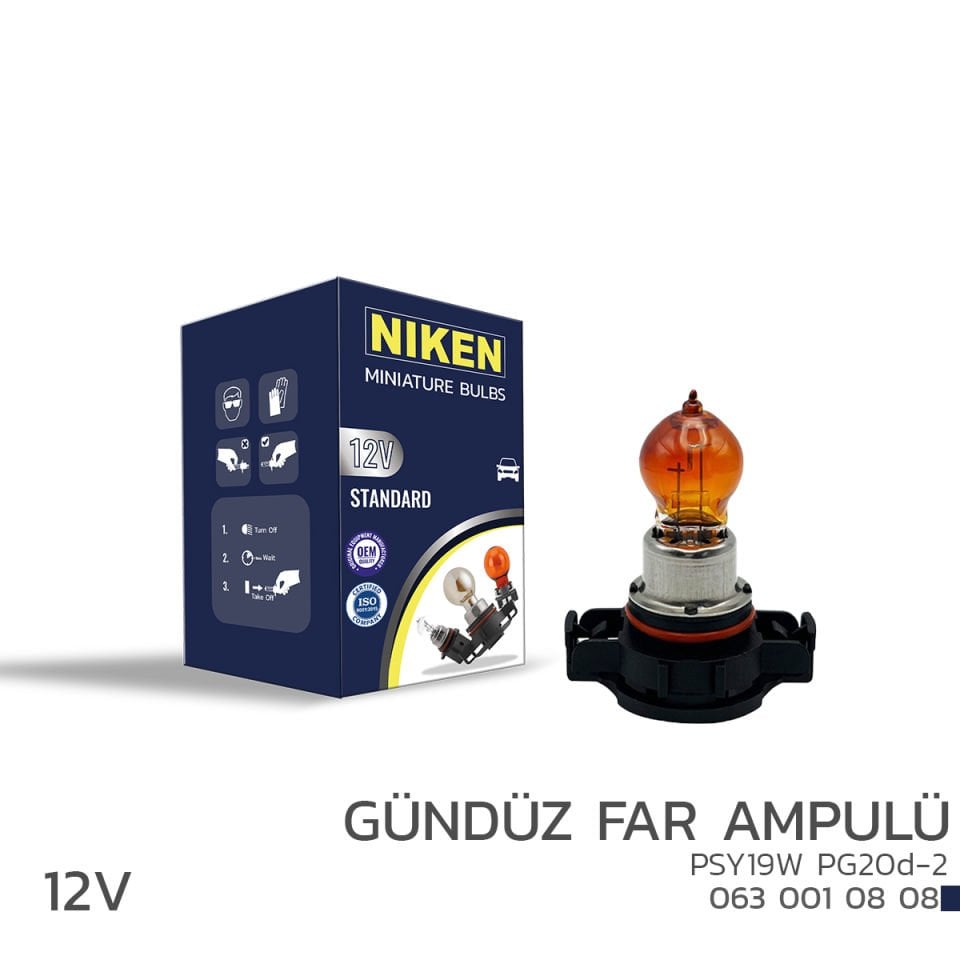 NIKEN 12V PSY19W GÜNDÜZ FAR AMP(PG20d-2)AMBER