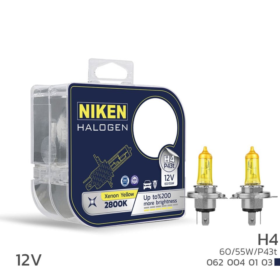 Niken H4 Sarı Işık Ampul 12V 60/55W P43t 2800K
