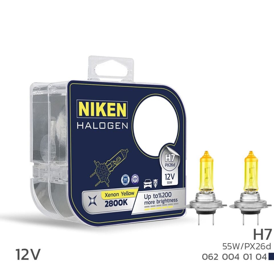 Niken H7 Sarı Işık Halojen Ampul 12V 55W PX26d 2800K