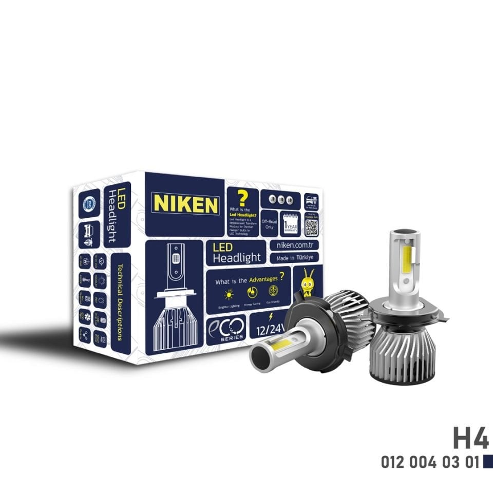 Niken H4 Led Xenon Eco Serisi 8000 Lümen 6500K 12V-24V