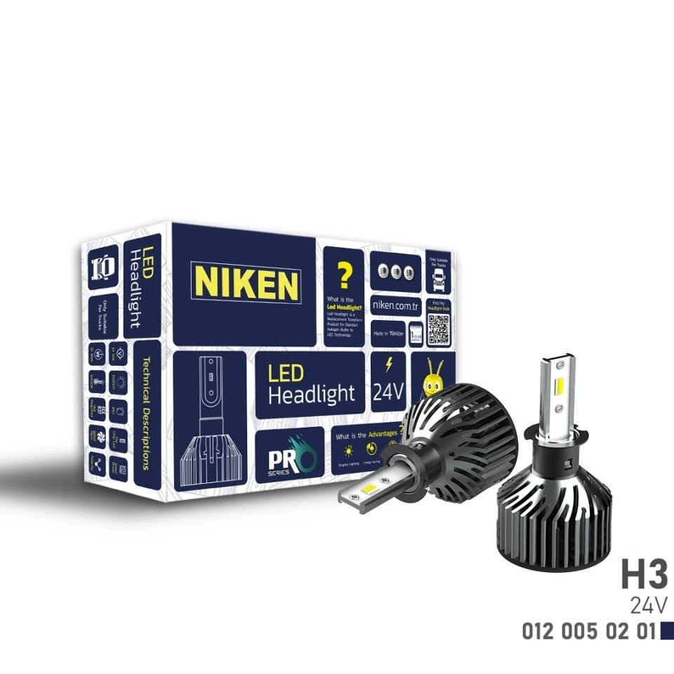 Niken H3 Led Xenon Pro Serisi 6400 Lümen 6500K 24V