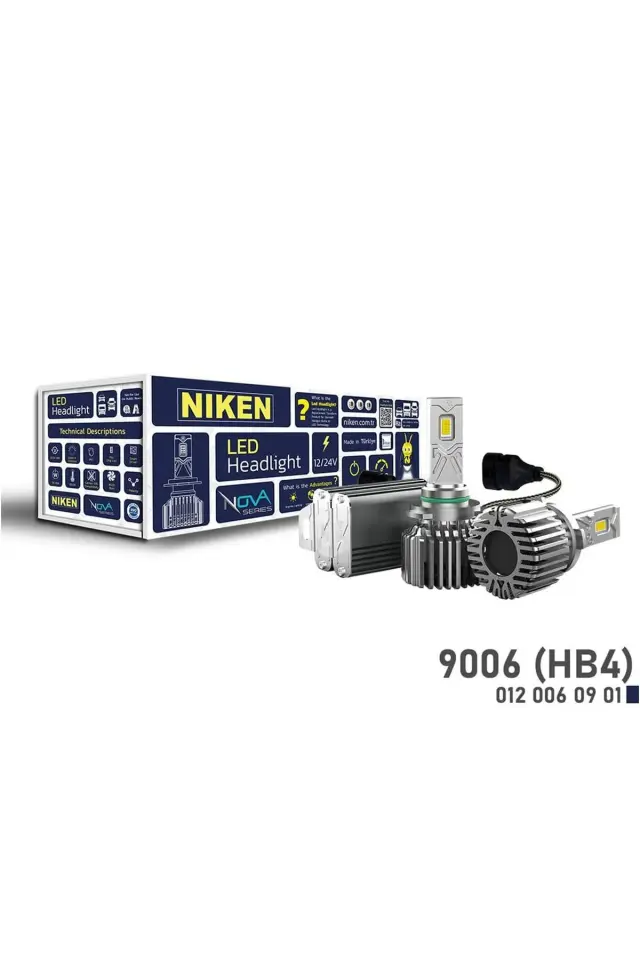 Niken 9006 HB4 Led Xenon Nova Serisi 90W 12000 Lümen 6500K 12V-24V