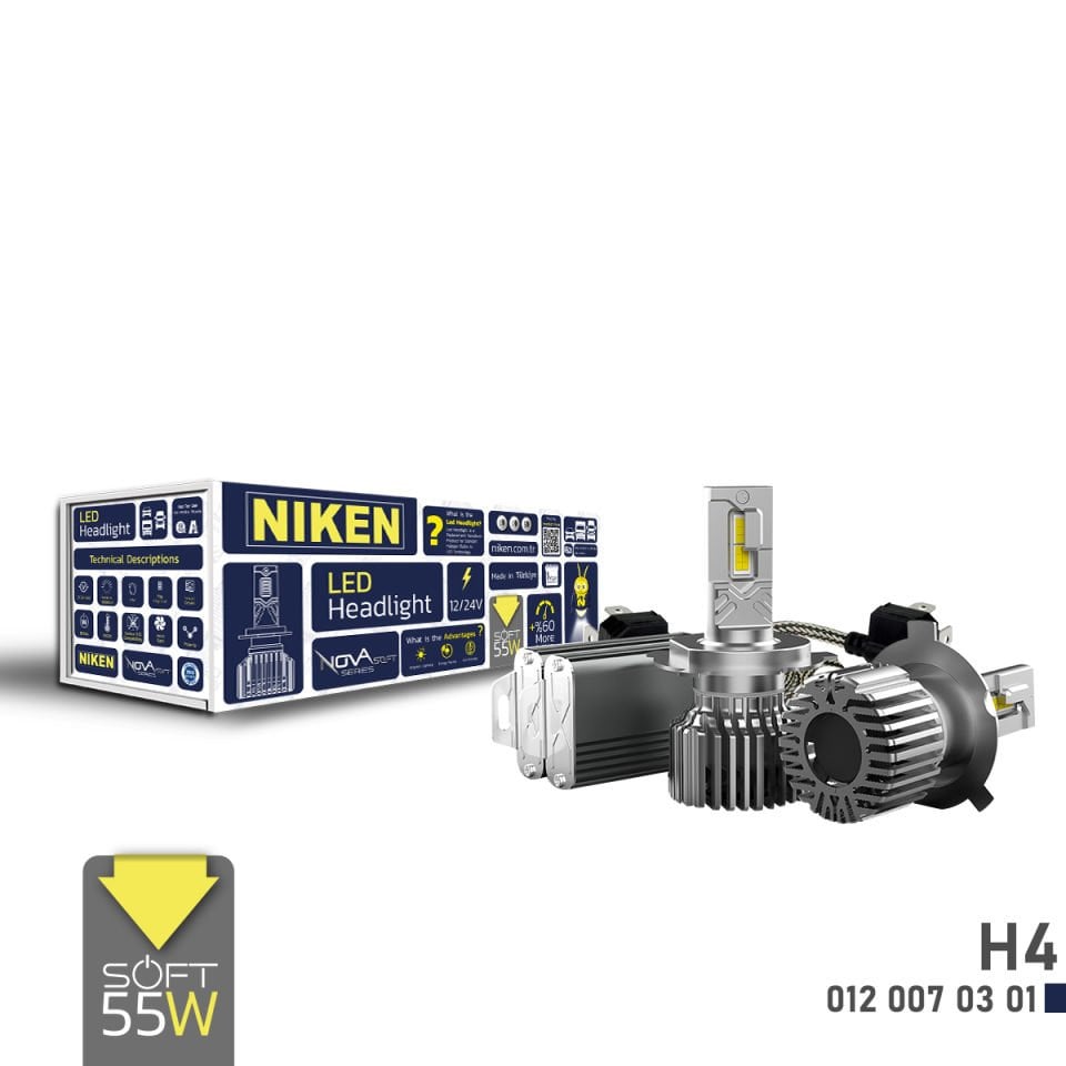 Niken H4 Led Xenon Nova Soft Serisi 55W 9000 Lümen 6500K 12V-24V