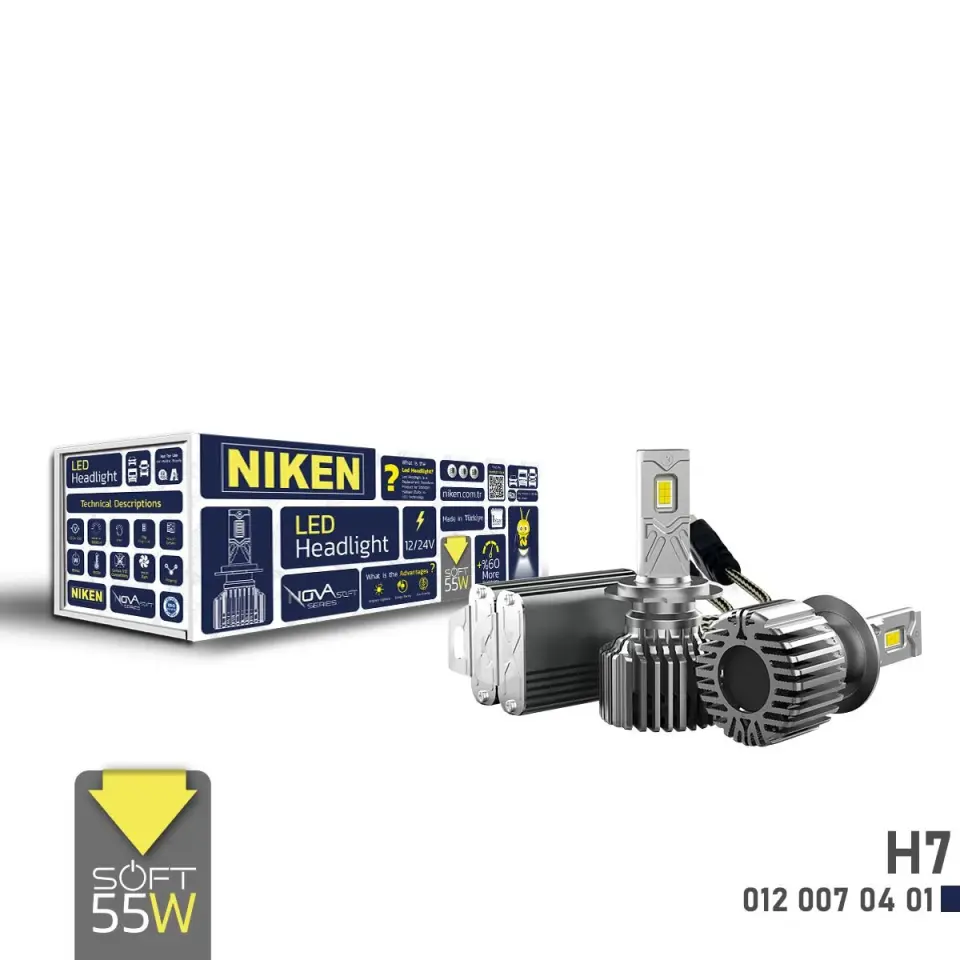 Niken H7 Led Xenon Nova Soft Serisi 55W 9000 Lümen 6500K 12V-24V