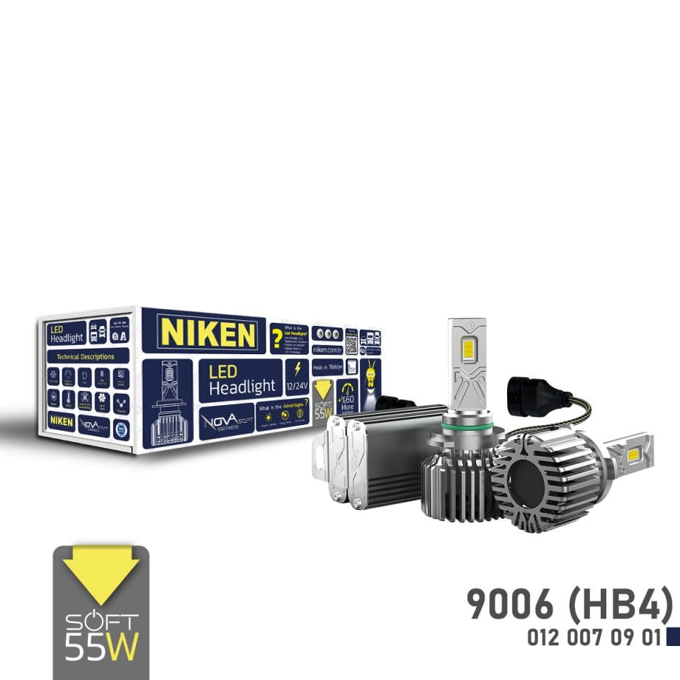 Niken 9006 Led Xenon Nova Soft Serisi 55W 9000 Lümen 6500K 12V-24V
