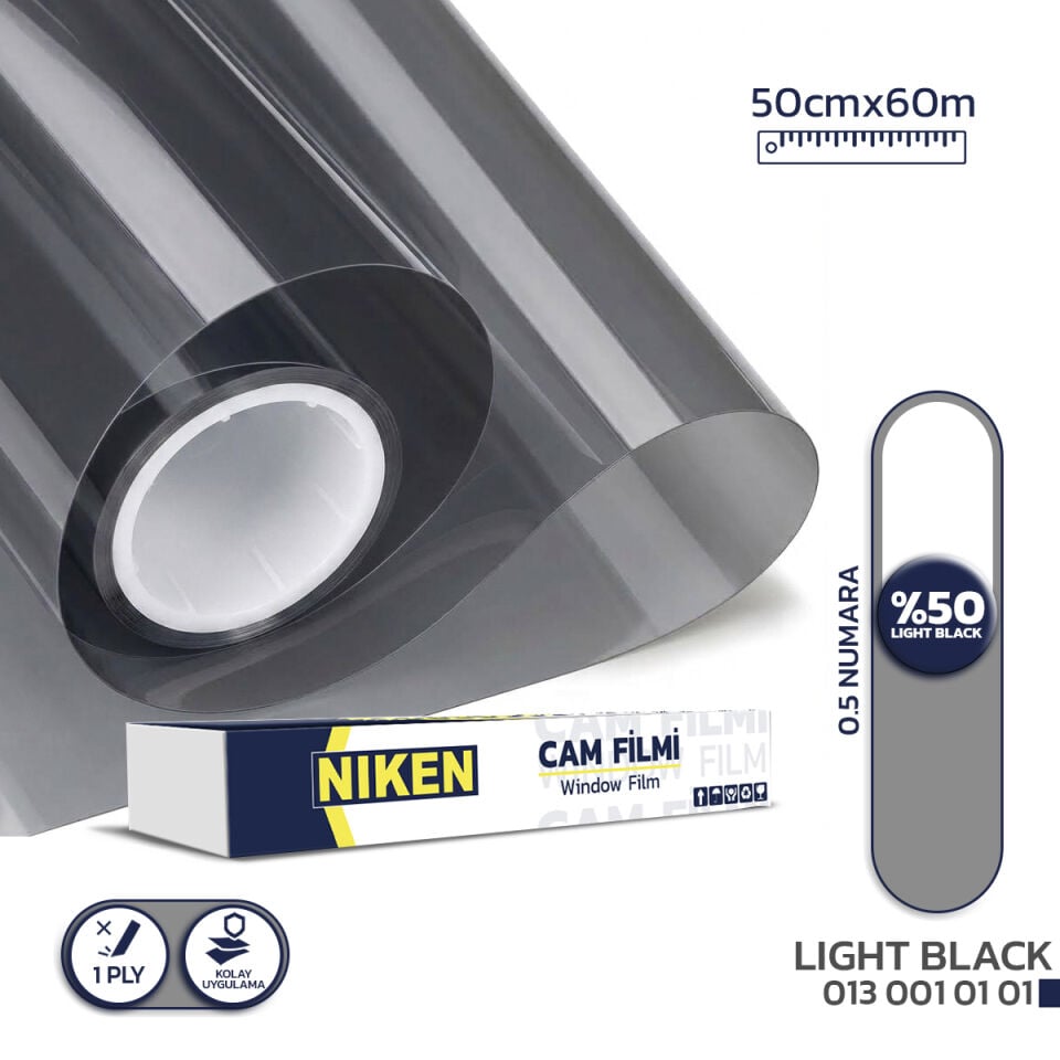Niken Cam Filmi Çizilmez 50 Cm X 60 M Light Black