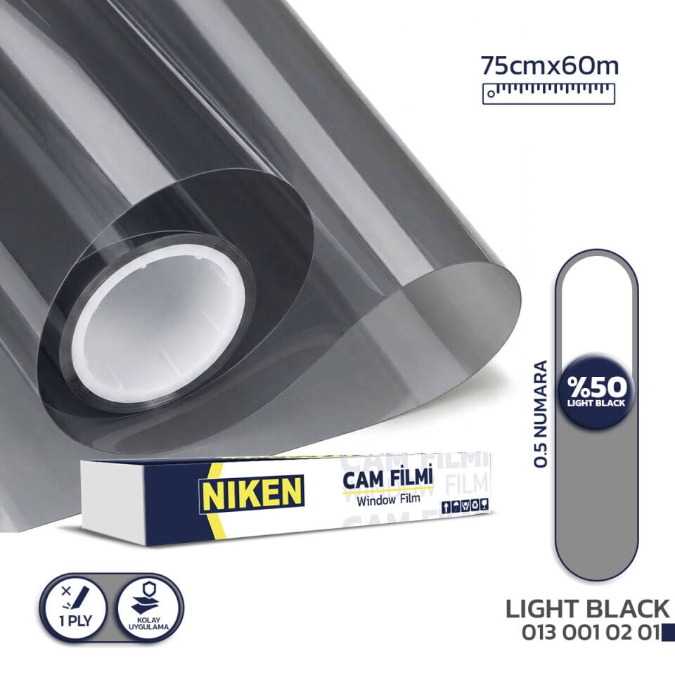Niken Cam Filmi Çizilmez 75 Cm X 60 M Light Black