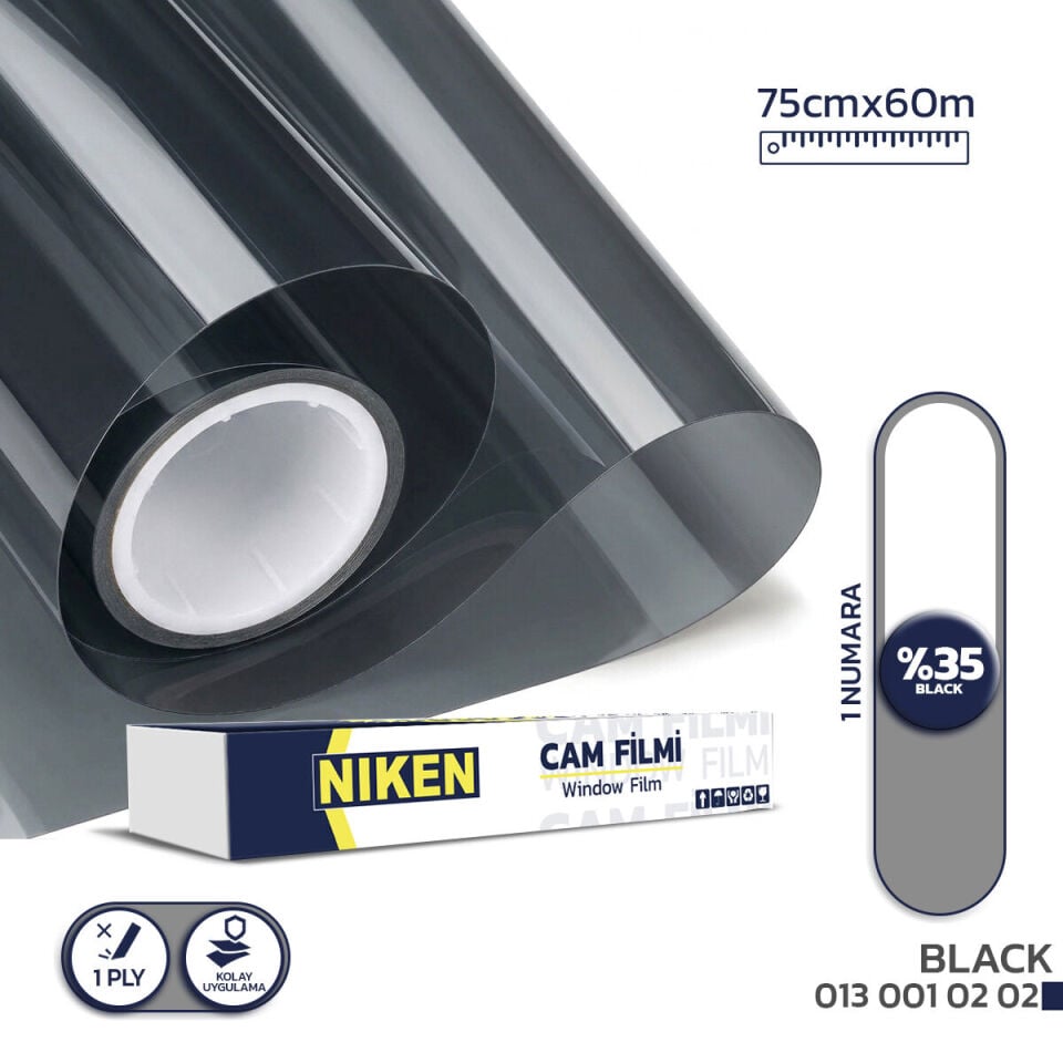 Niken Cam Filmi Çizilmez 75 Cm X 60 M Black