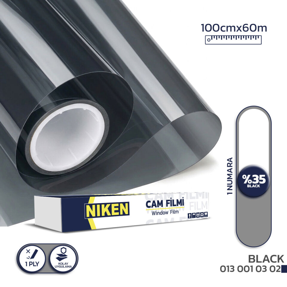 Niken Cam Filmi Çizilmez 100 Cm X 60 M Black