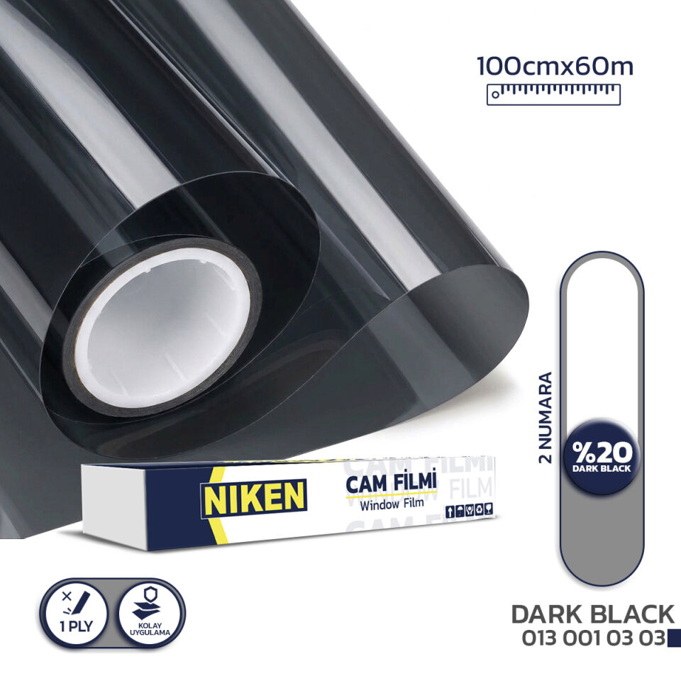Niken Cam Filmi Çizilmez 100 Cm X 60 M Dark Black