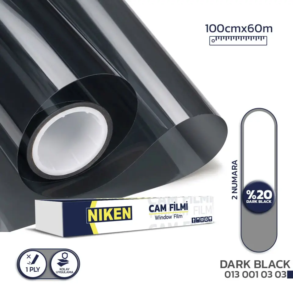 Niken Cam Filmi Çizilmez 100 Cm X 60 M Dark Black