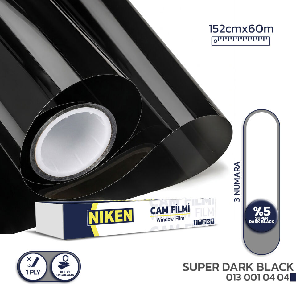 Niken Cam Filmi Çizilmez 152 Cm X 60 M Super Dark Black