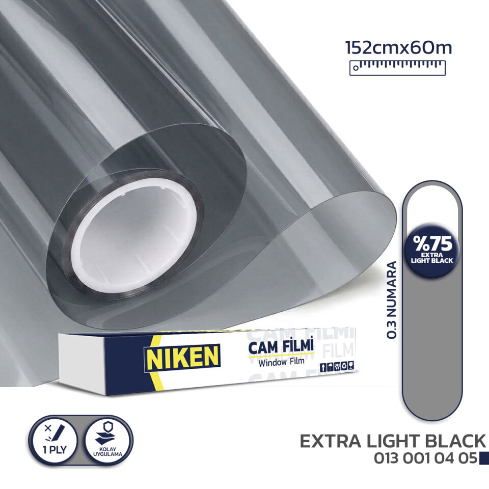 Niken Cam Filmi Çizilmez 152 Cm X 60M Ekstra Light Black
