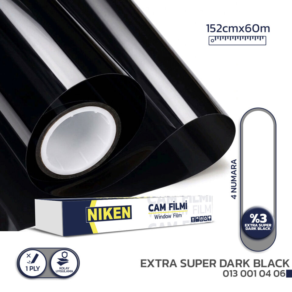Niken Cam Filmi Çizilmez 152Cmx60M Ekstra Super Dark Blk