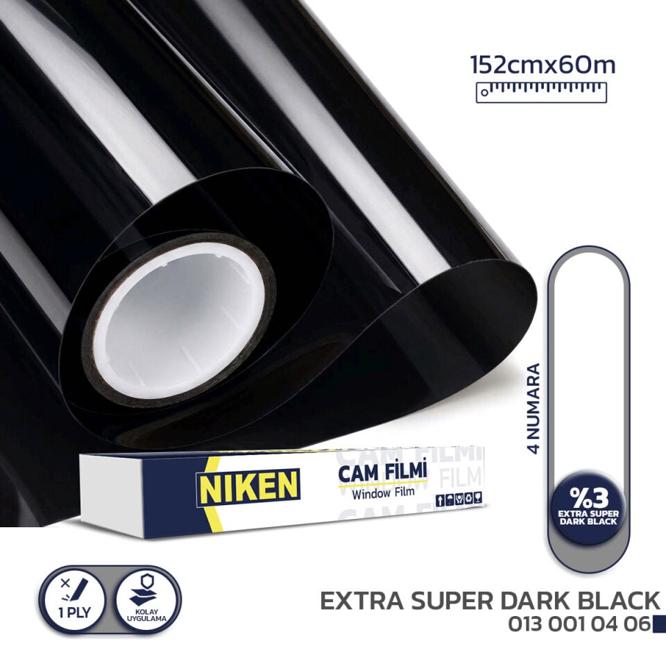 Niken Cam Filmi Çizilmez 152Cmx60M Ekstra Super Dark Blk