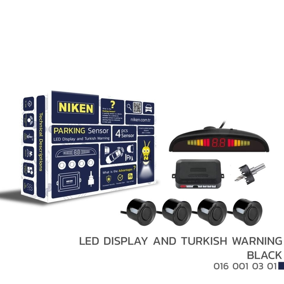 Niken Park Sensörü Led Ekran ve Türkçe Uyarı Siyah Universal 22 mm