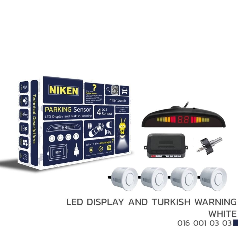 Niken Park Sensörü Led Ekran ve Turkce Uyarı Beyaz