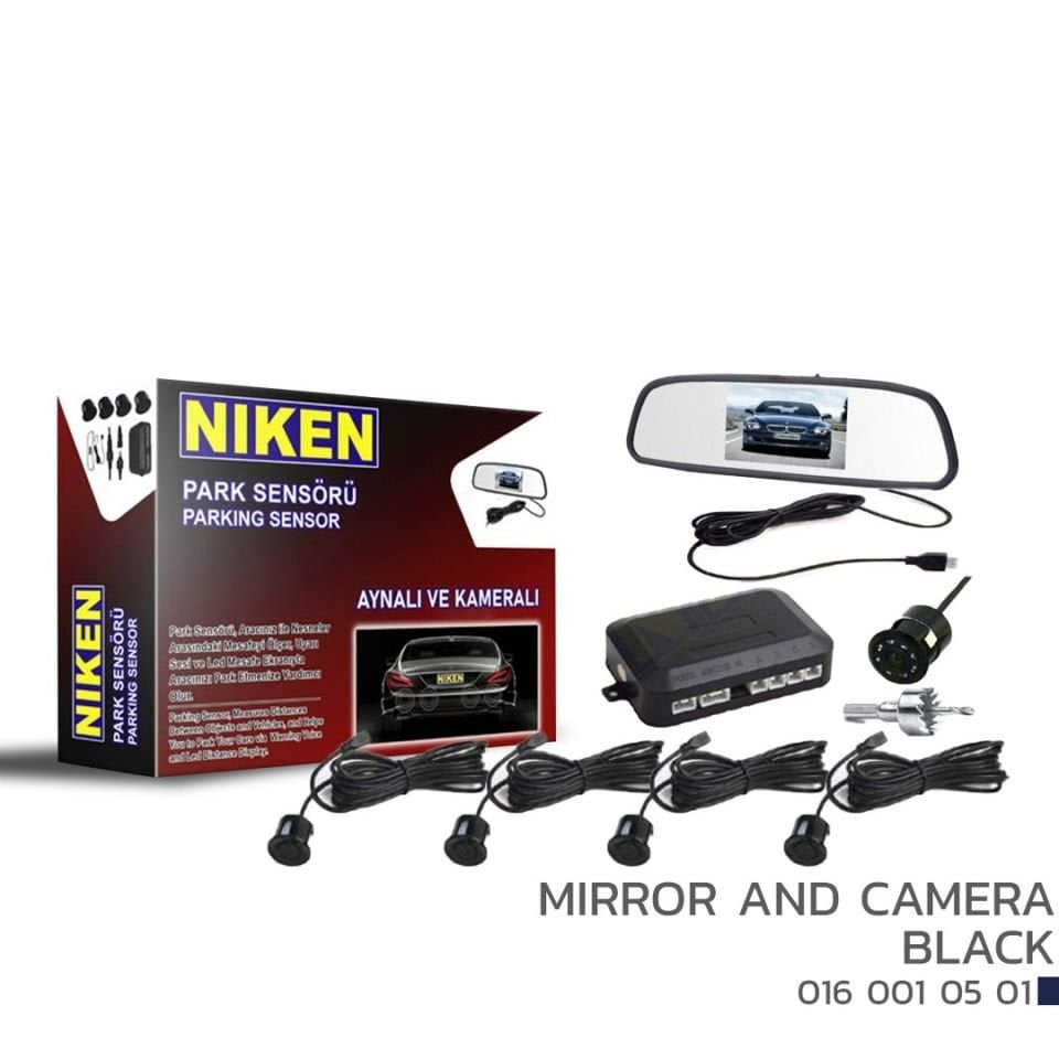 Niken Park Sensörü Kamera ve Aynaya Geçme Ekranlı Siyah