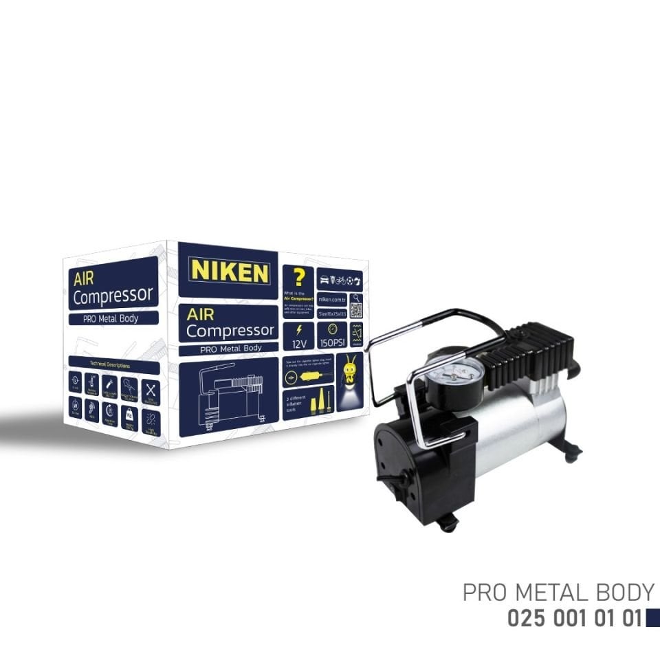 Niken Hava Kompresörü Pro Metal Gövde 150 PSI 12V