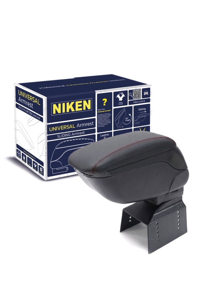 Niken Universal Kol Dayama Kolçak Sürgülü Siyah Kırmızı Dikişli