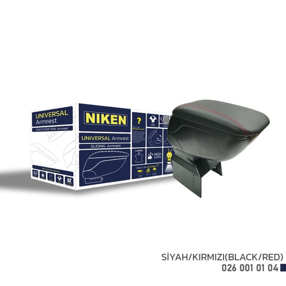 Niken Universal Kol Dayama Kolçak Sürgülü Siyah Kırmızı