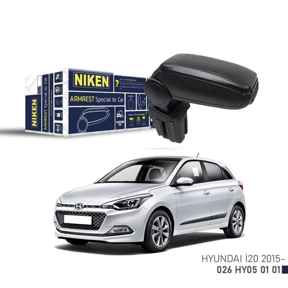 Niken Hyundai i20 Kol Dayama Kolçak 2015- Sonrası Siyah