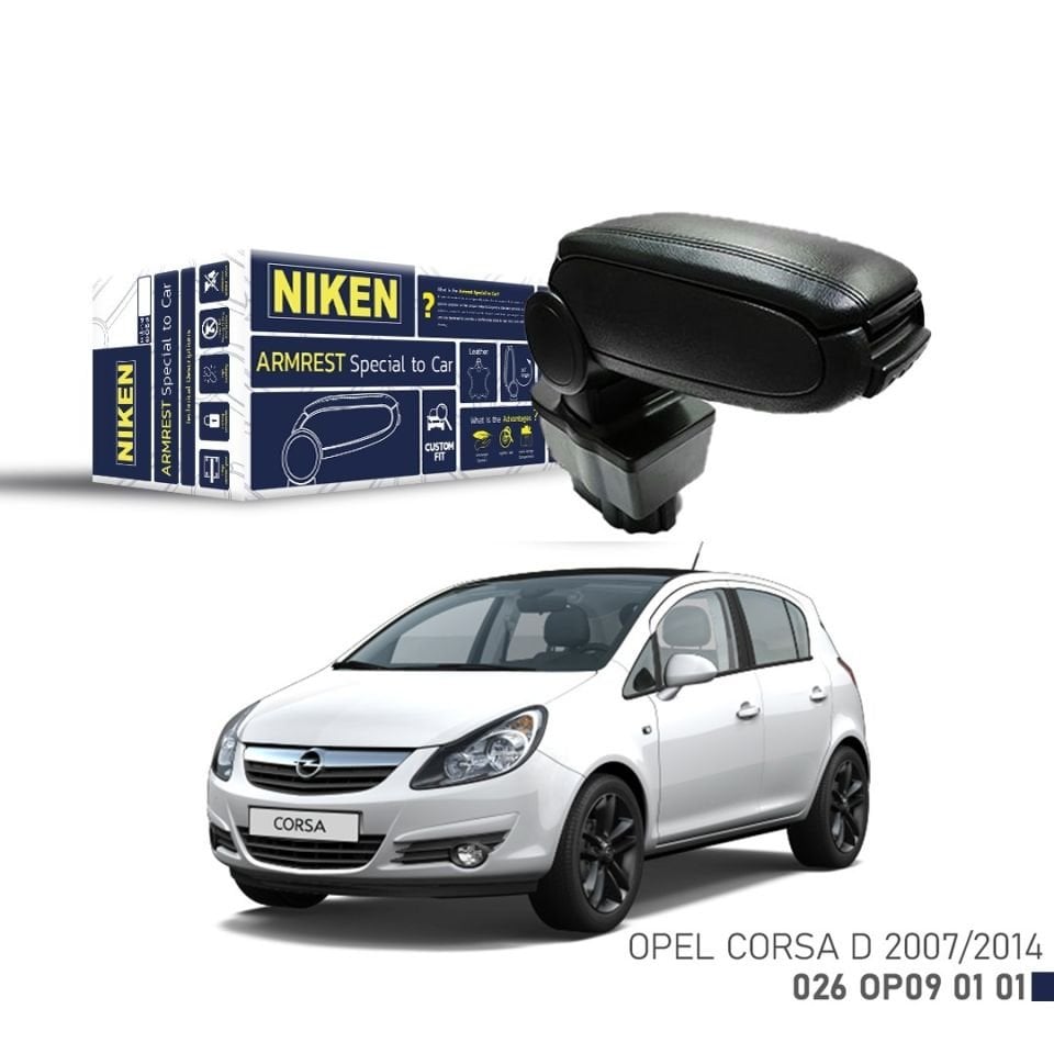 Niken Opel Corsa D 2007-2014 Araca Özel Kol Dayama Siyah