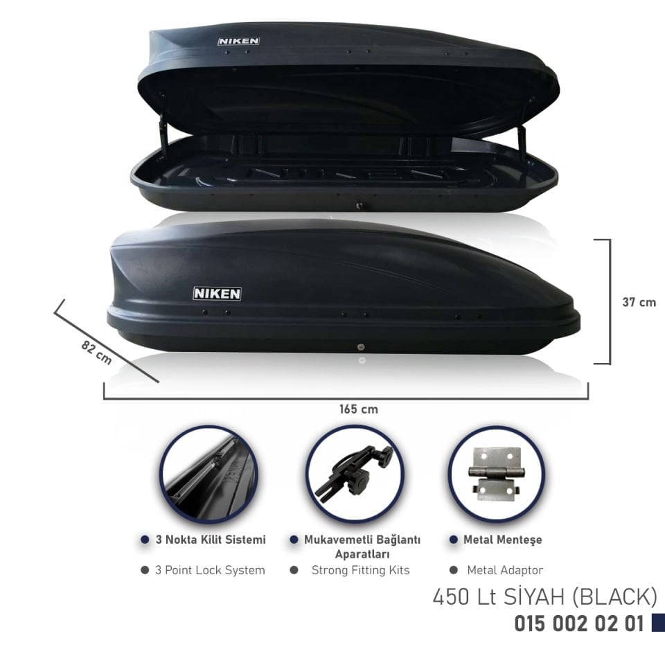 Niken Port Bagaj 450 Litre Siyah