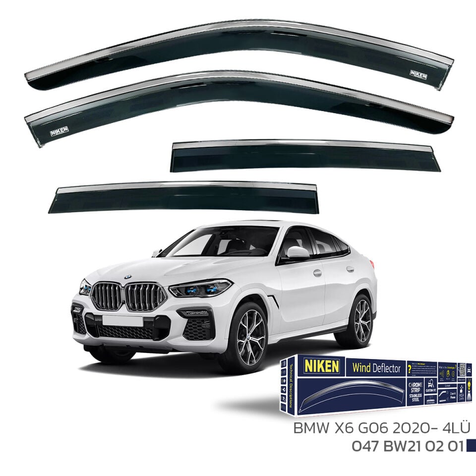 Niken BMW X6 Cam Rüzgarlığı G06 Kromlu (2020+) 4'lü Set