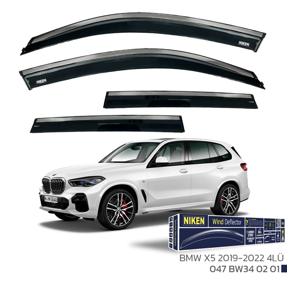 Niken BMW X5 Cam Rüzgarlığı Kromlu (2019-2022) 4'lü Set