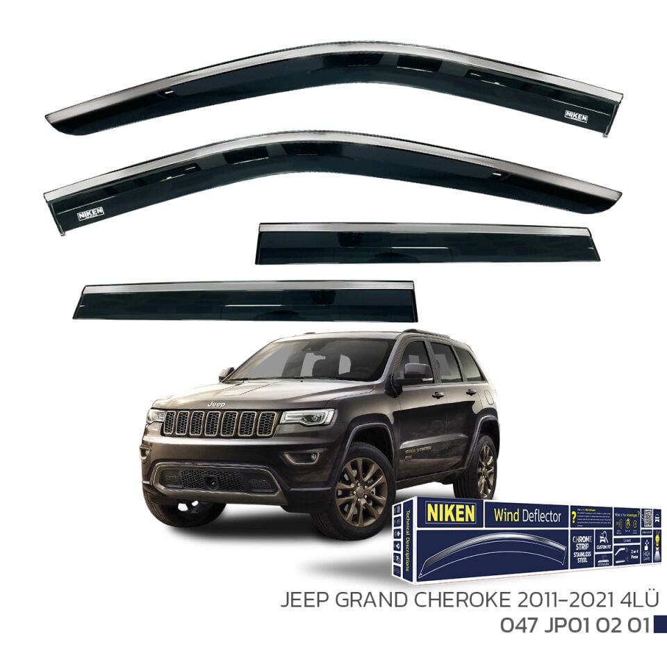 Niken Jeep Grand Cherokee Cam Rüzgarlığı Kromlu (2011-2021) 4'lü Set