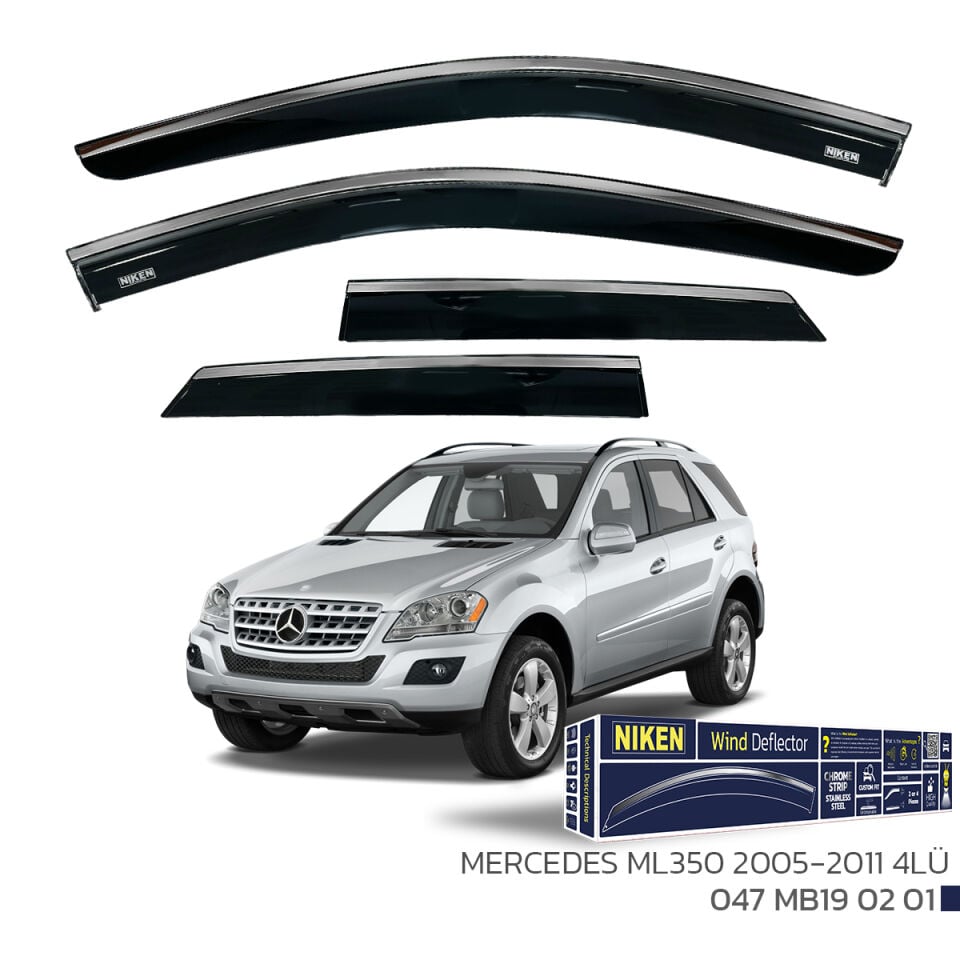 Niken Mercedes ML350 Cam Rüzgarlığı Kromlu (2005-2011) 4'lü Set