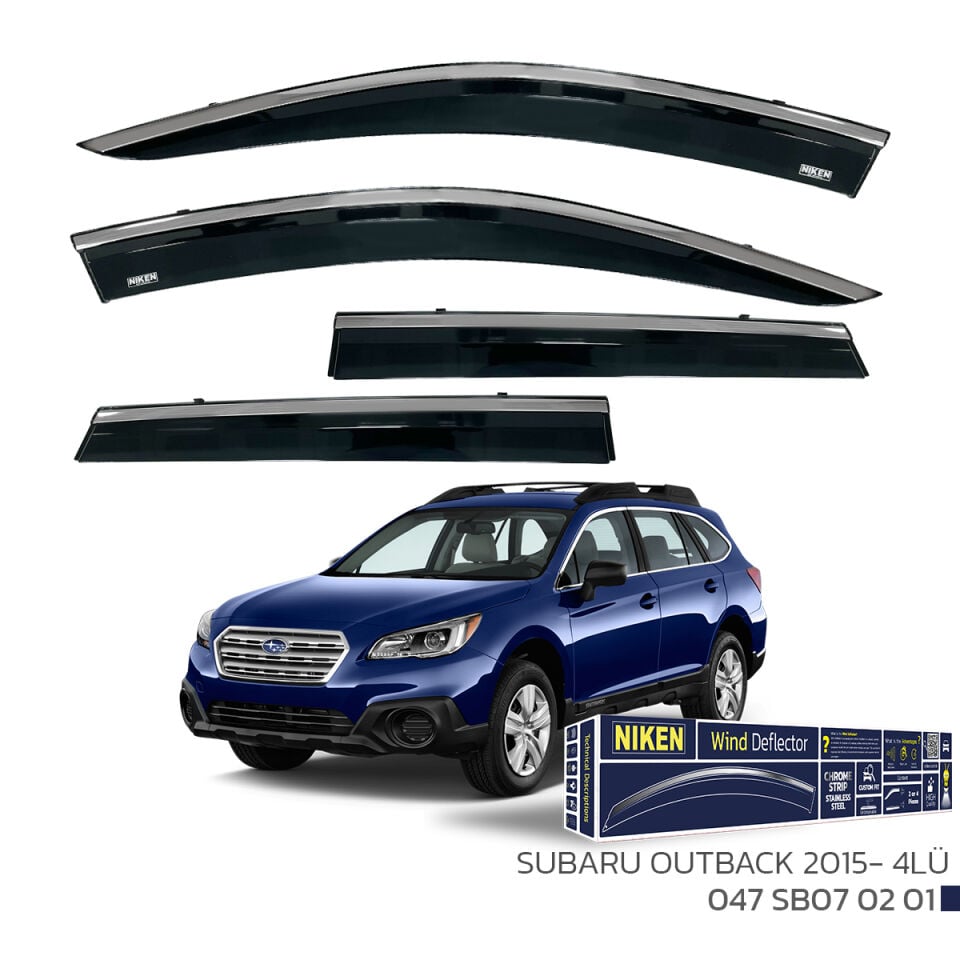 Niken Subaru Outback Cam Rüzgarlığı Kromlu (2015+) 4'lü Set