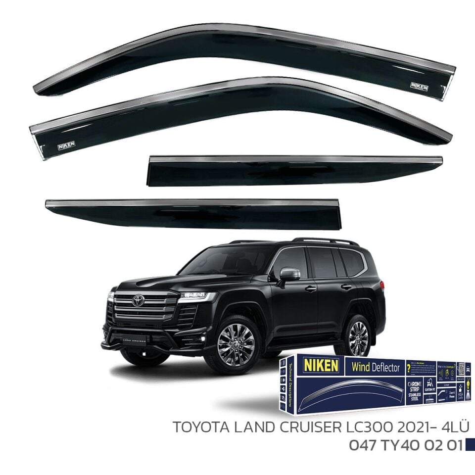 Niken Toyota Land Cruiser LC300 Cam Rüzgarlığı Kromlu 2021- 4'Lü