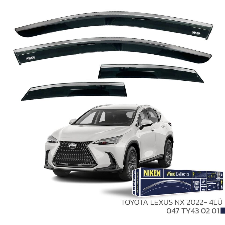 Niken Toyota Lexus NX Cam Rüzgarlığı Kromlu 2022- 4'Lü