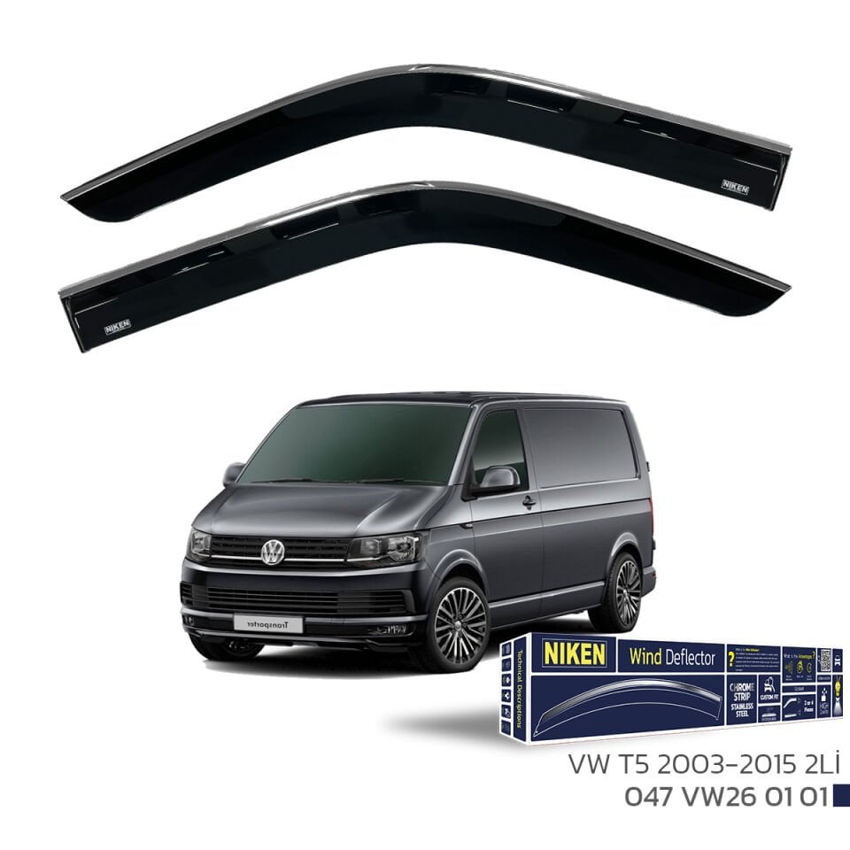 Niken VW Transporter T5 Cam Rüzgarlığı Kromlu 2003-2015 2'Li