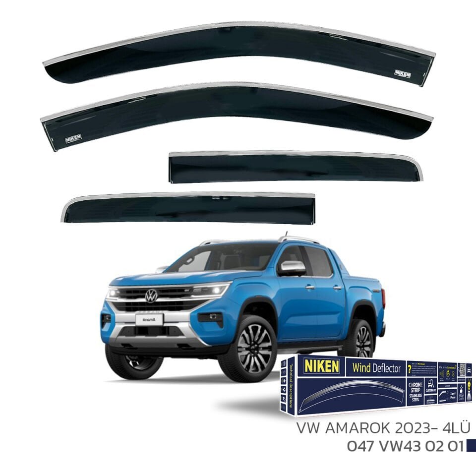Niken VW Amarok Cam Rüzgarlığı Kromlu 2023- 4'Lü