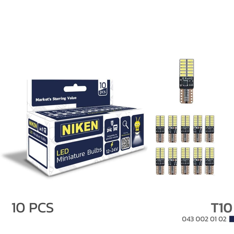 Niken T10 Park Ledi Led Ampul 24 Ledli Canbus 10'Lu