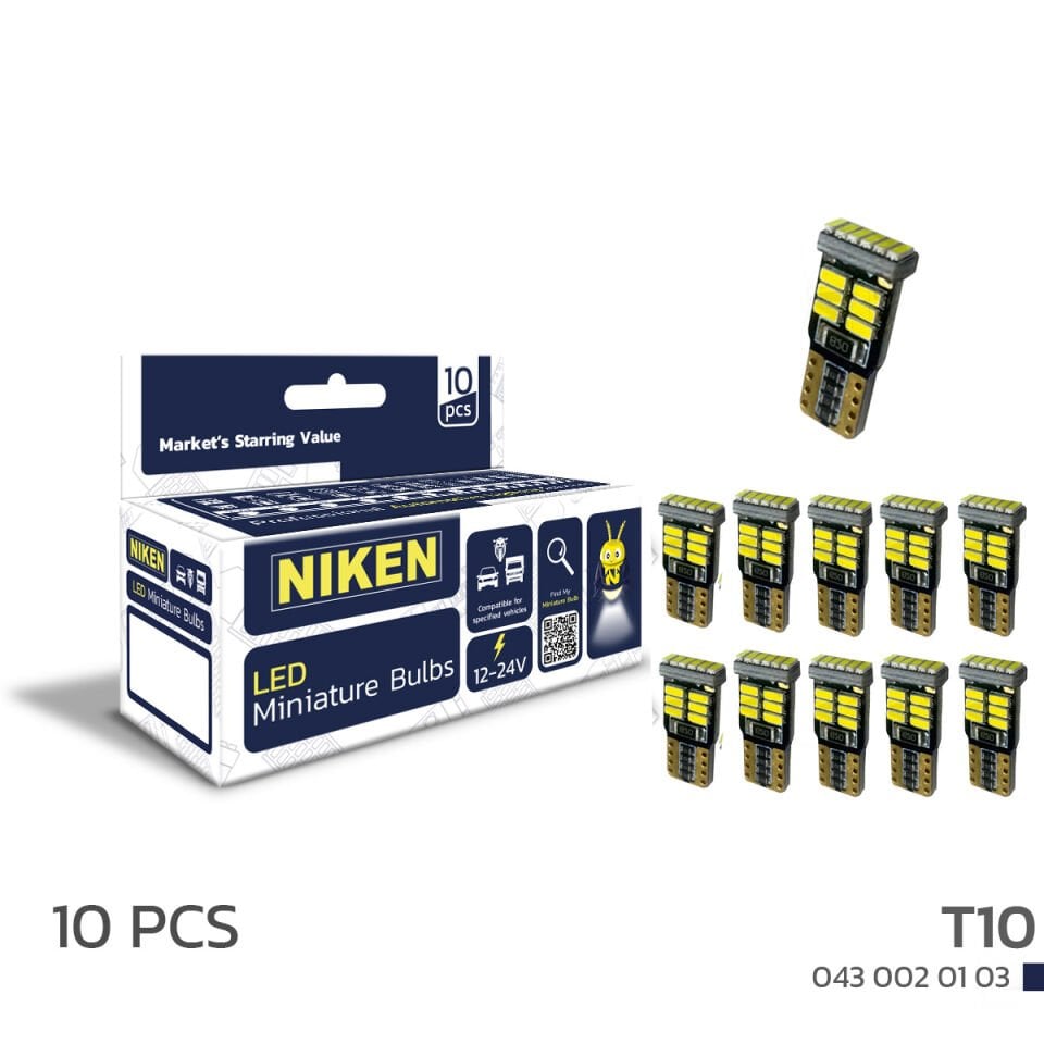 Niken T10 Park Ledi Led Ampul 18 Ledli Mini Canbus 10'Lu